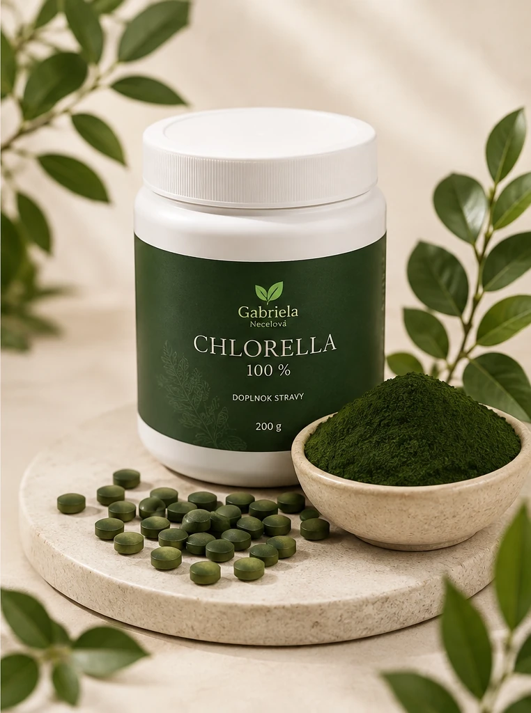 Chlorella 100% — Gabriela Necelová, prírodný doplnok stravy